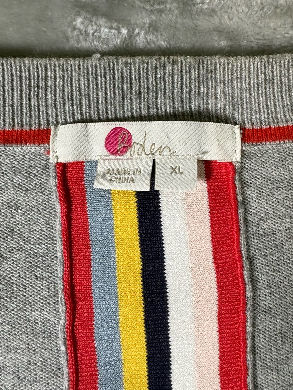 Boden Cassandra Cardigan Size XL Cotton and Wool and Colorful Stripes - Picture 4 of 6
